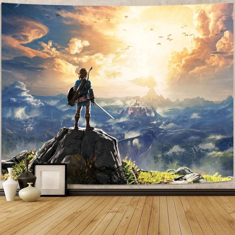 VIKAMA Anime & Gaming Tapestry Sky And Mountain Landscape Pr