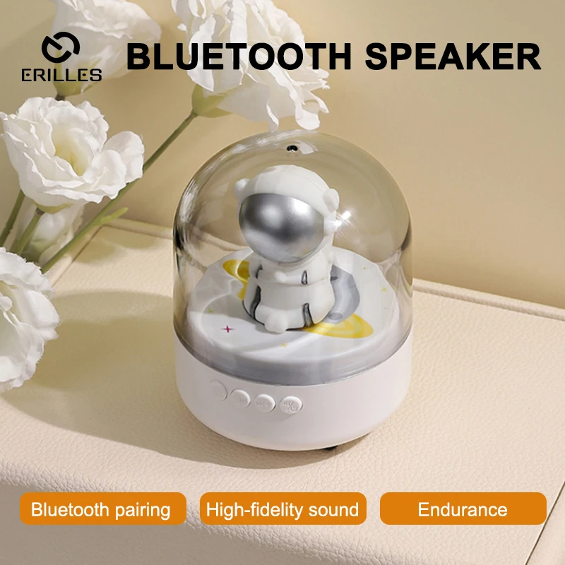 

2024 Portable Bluetooth Speaker Radio USB TF Card Spacecraft Astronaut Desk Decoration Music Phone Sound Box for Girls and Boys