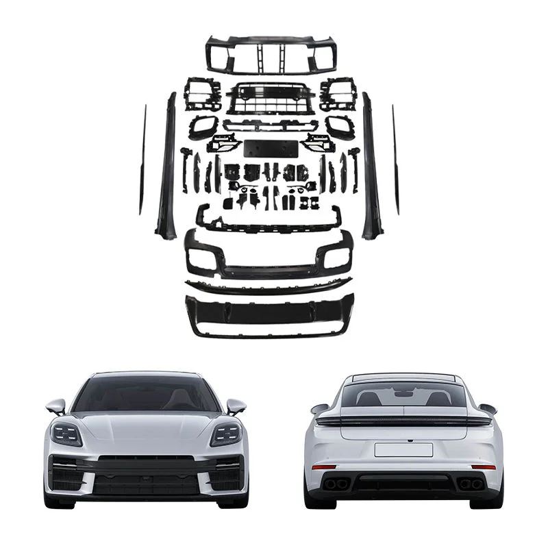 For Panamera 976 2024-2025 GTS Style Body Kit Front and Rear Bumper with LED Daytime Running Lights Upgrade