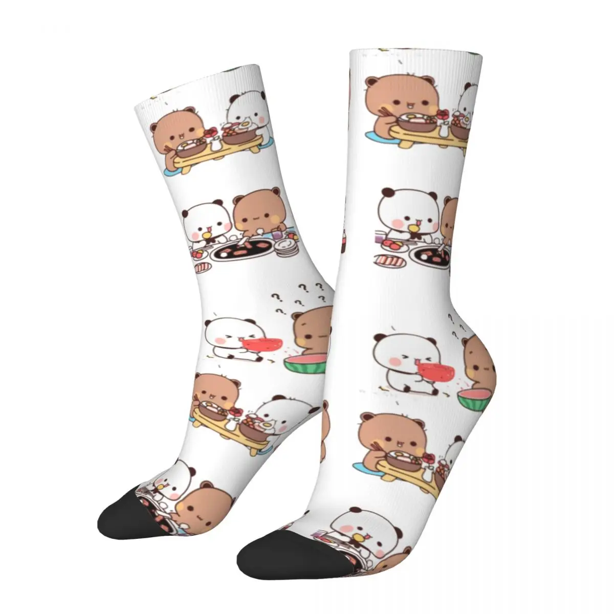 Cute Bubu And Dudu Accessories Crew Socks Breathable Bear Panda Cartoon High Quality Long Socks Soft for Women Men Gifts