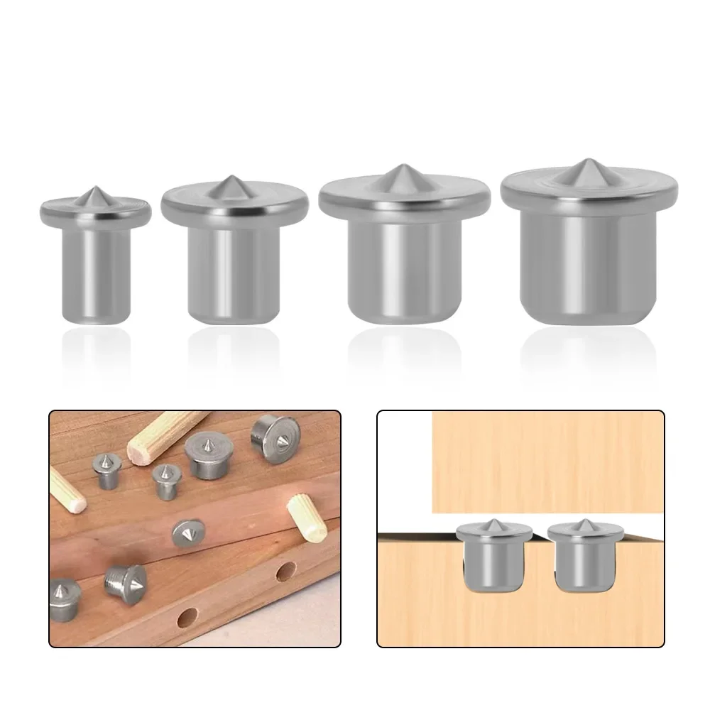 6/8/10/12mm Panel Furniture Positioning Carpentry Log Dowel Tips Round Log Pin Locator Wooden Pin Center Punching Accessories