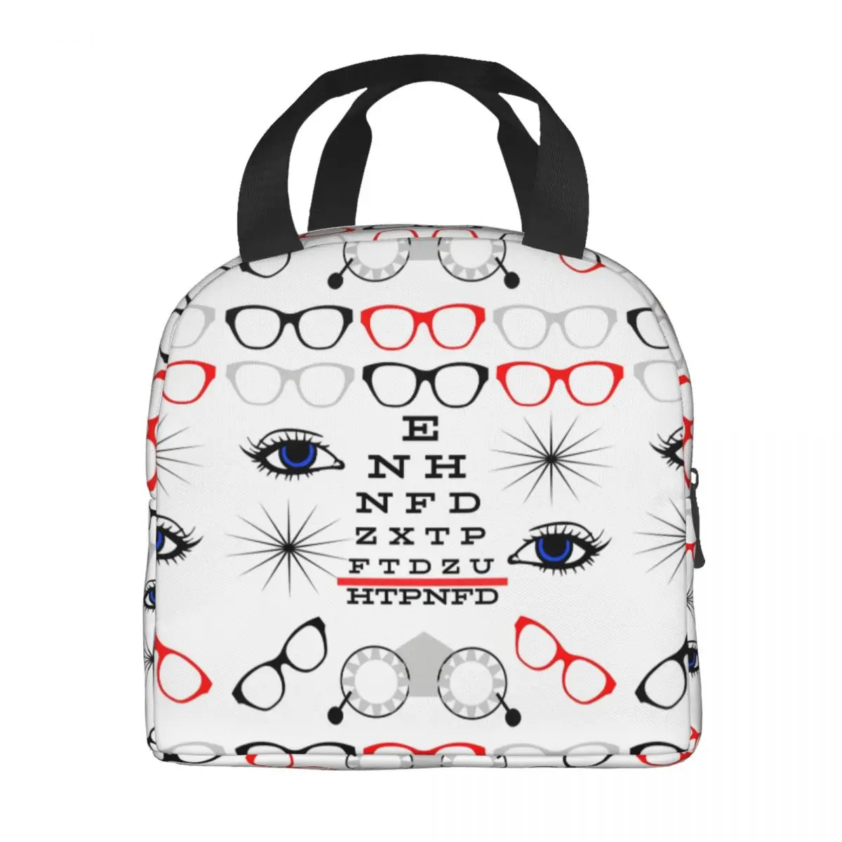 Custom Snellen Eye Chart Fun Design Lunch Box for Women Thermal Cooler Food Insulated Lunch Bag Kids School Children
