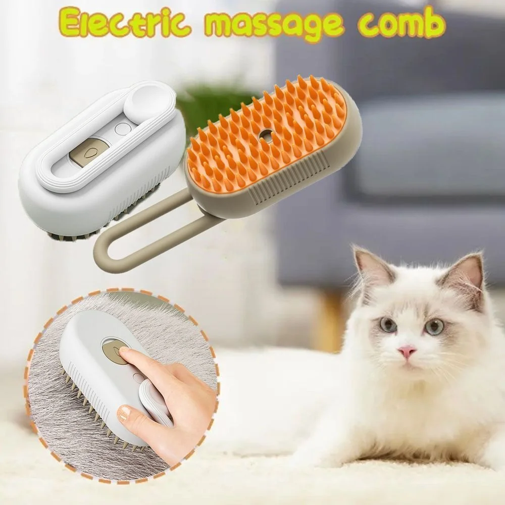 3 In1 Cat Steam Brush Grooming Comb Dog Comb Electric Spray Massage Comb Pet Pet Hair Removal Comb Cleaning Supplies