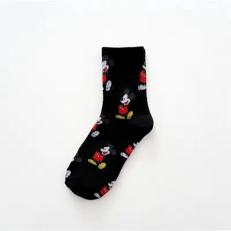 Disney Mickey Mouse Mid-calf Socks Man Girl Sports Socks Autumn Winter New Cartoon Anime Comfortable Cotton Socks Christmas Gift