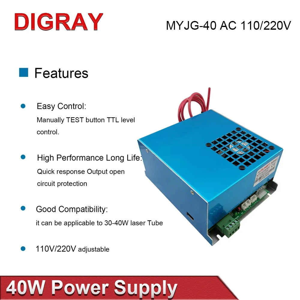 DIGRAY MYJG-40W CO2 Laser Powe - огляд і ціна Laser Engraver 40W Co2