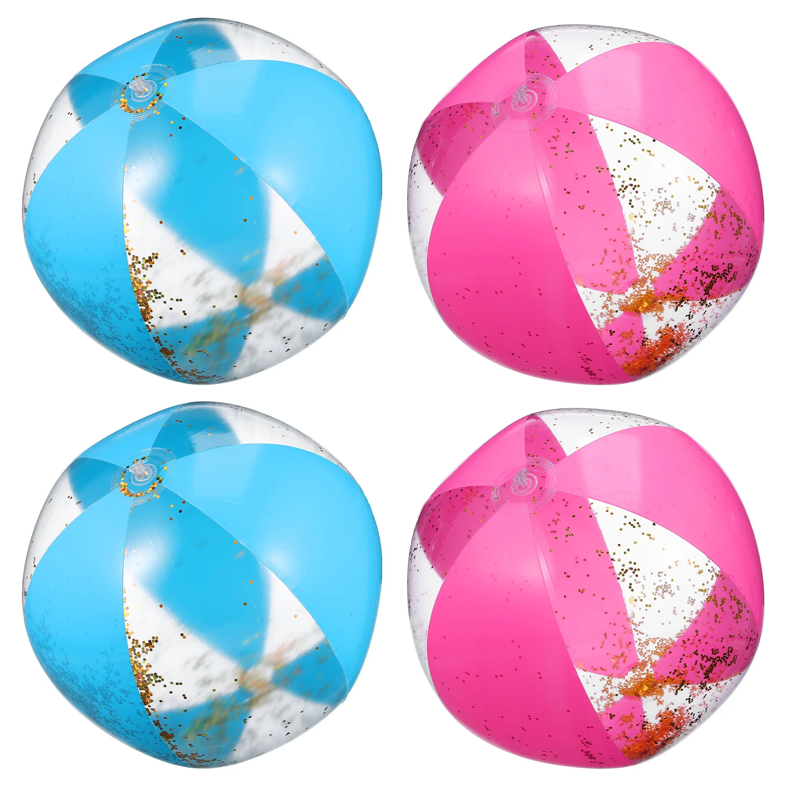 

4Pcs Inflatable Glitter Beach Balls Sparkling Sequins Large Outdoor Ornaments Portable Lightweight Durable PVC Material Pool