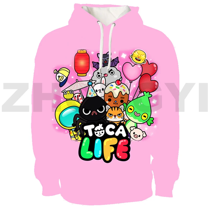 

3D Harajuku Toca Boca Hoodie Kawaii Anime Clothes Mens Japan Cartoon Toca Life World Loose Hoody Hip-hop Sweatshirts Long Sleeve