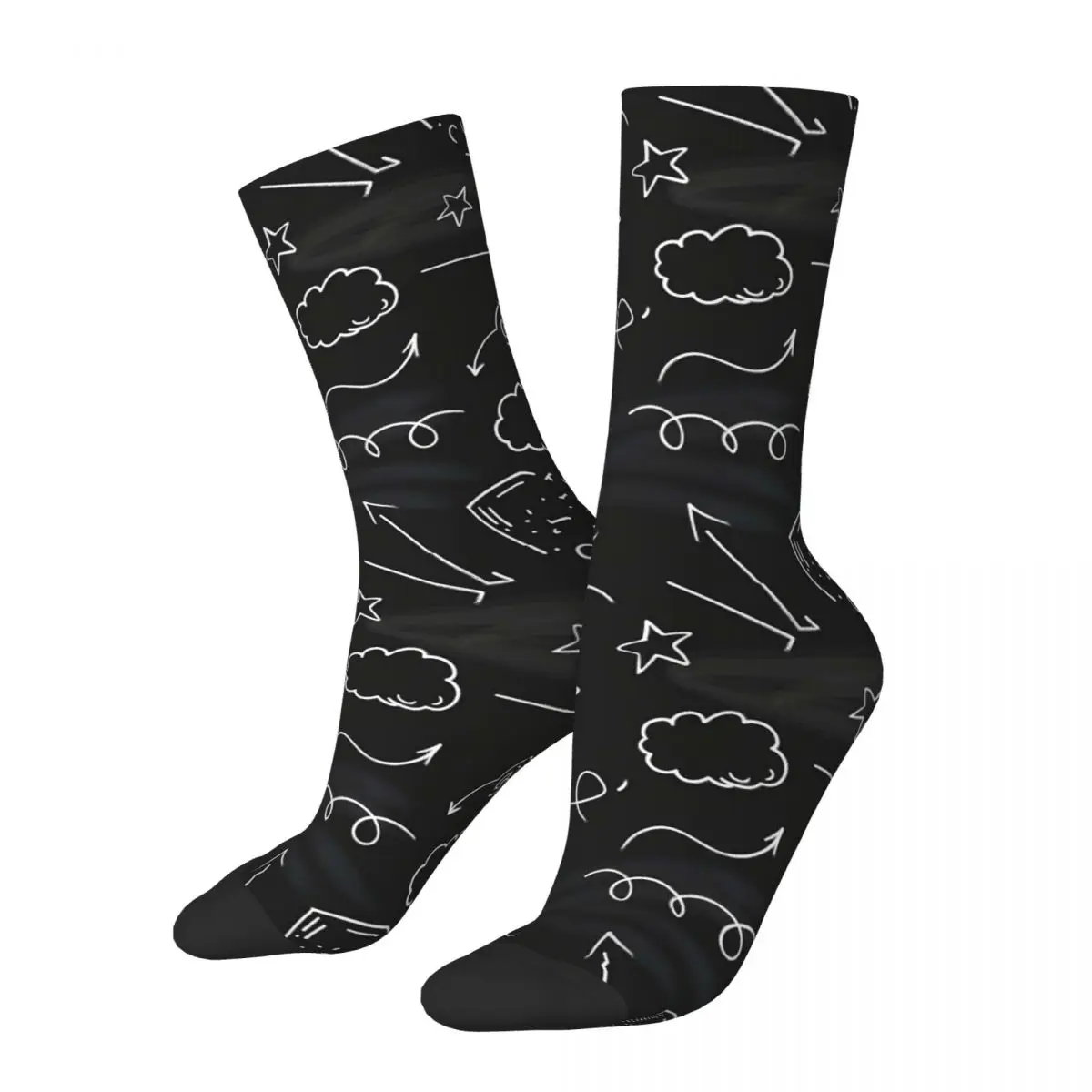 Chalkboard Doodles Socks Harajuku High Quality Stockings All Season Long Socks Accessories for Man's Woman's Birthday Present