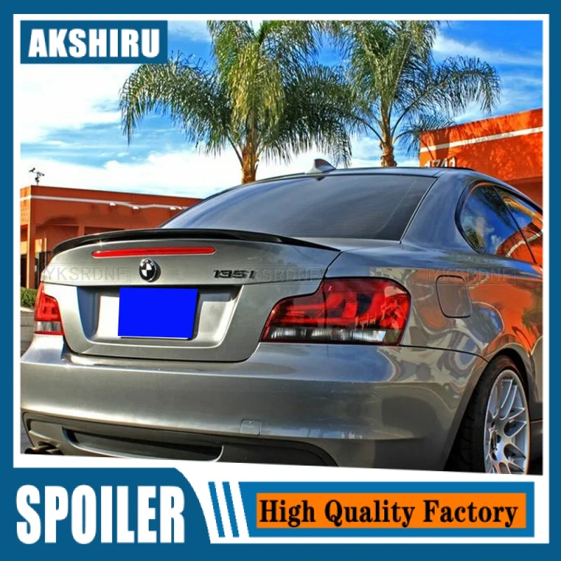 Gloss Black & Carbon-Printing ABS Rear Spoiler Car Wing for BMW 1 Series 2-Door Coupe E82 E88 1M 2007 - 2013