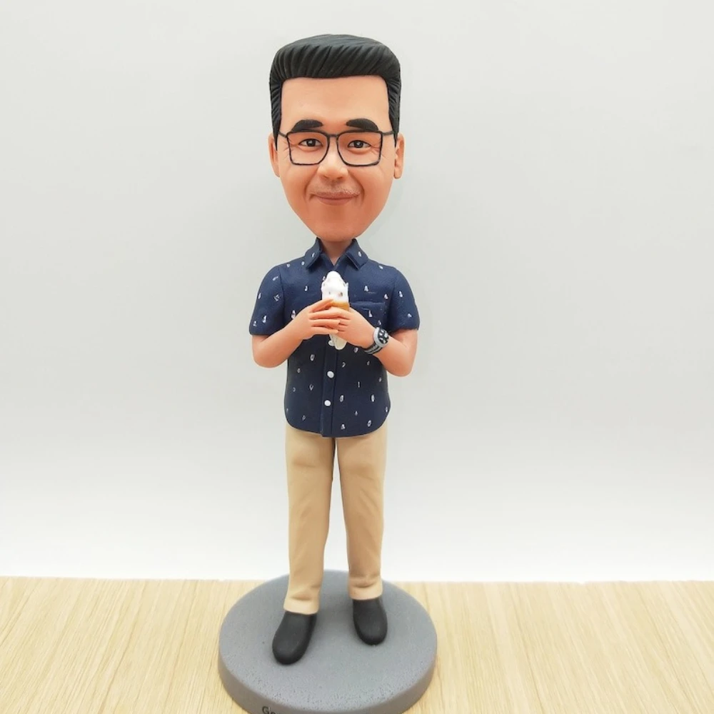 

Bobblehead Handmade Clay Figurine Gift for Him Her Couple Wedding Anniversary Personalized Full Bobble Head Statue Art