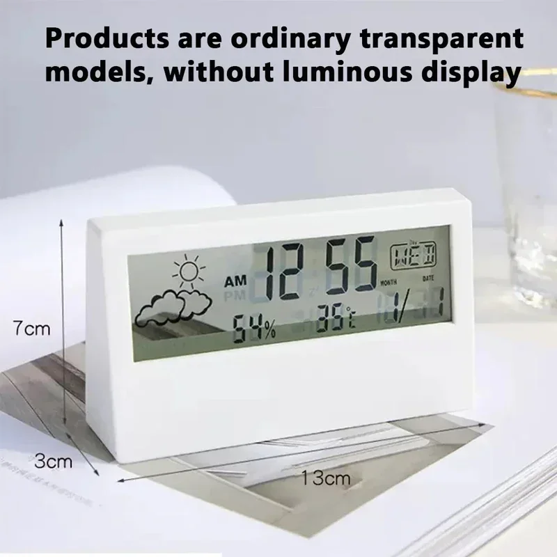 LED Thermometer Thermo-Hygrometer Multifunction Electronic Clock Temperature Humidity Meter Weather Station for Home With Alarm view 5