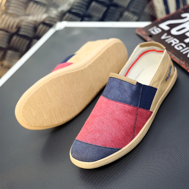 Fisherman's Shoes Fashion Flat Canvas Sneakers Slip On Men's Espadrilles Walking Casual Shoes For Men Loafers Summer