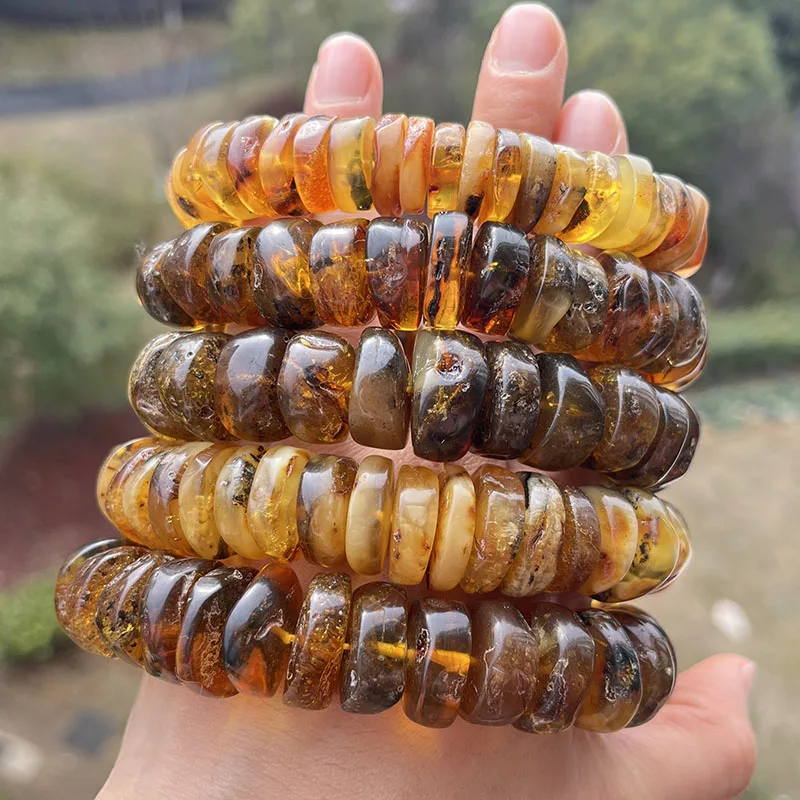 42g BIG Amber Bracelets Unique Gift Trendy Irregular Diy Bead Baltic Plant Natural Stone Men Women New Healing Jewelry Wholesale