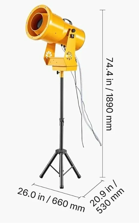 Factory Direct 2026 Foam Machine Auto Oscillation Bubble Cannon with Fan 3-Color LED Lights Party Foam Maker for Gatherings Back