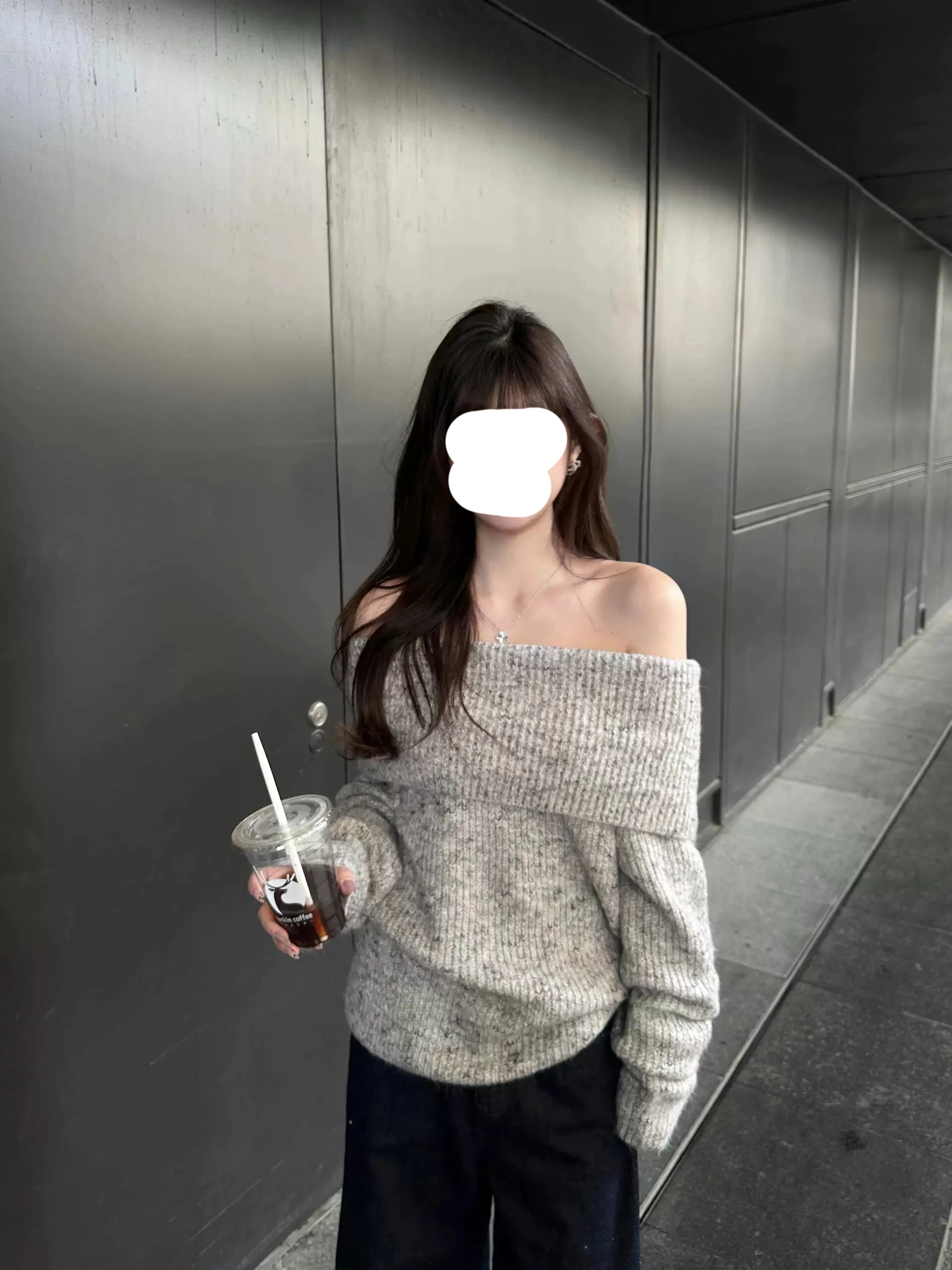 

Корейский пуловер с открытыми плечами, женский осенний свободный повседневный пуловер для похудения, топ больших размеров