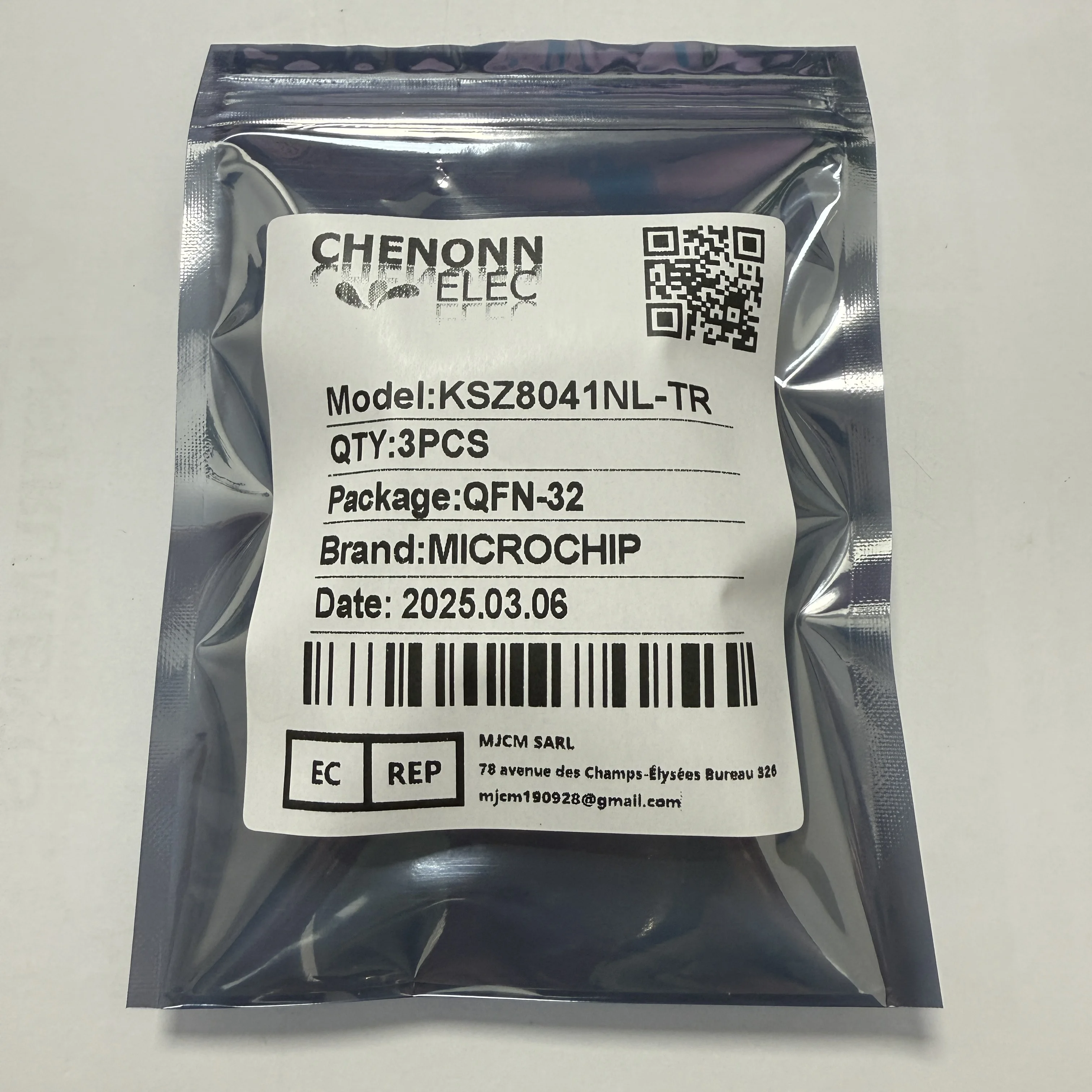 3 pièces/KSZ8041NL-TR uno (CI Ethernet)