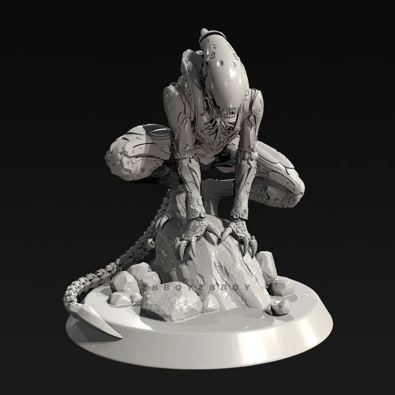 Modèle de figurine en résine Alien mécanique Alien de 55 mm, 75 mm, 90 mm, modèle miniature GK, imprimé en 3D, modèle blanc, jouet non assemblé, non peint, kit