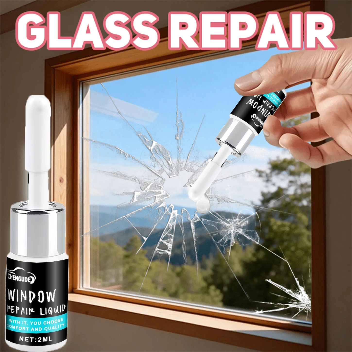 Car Windshield Crack Repair Tool DIY Car Window Phone Screen Repair Kit Glass Curing Glue Car Glass Scratch Crack Repair Multifunctional Glass Repair Fluid