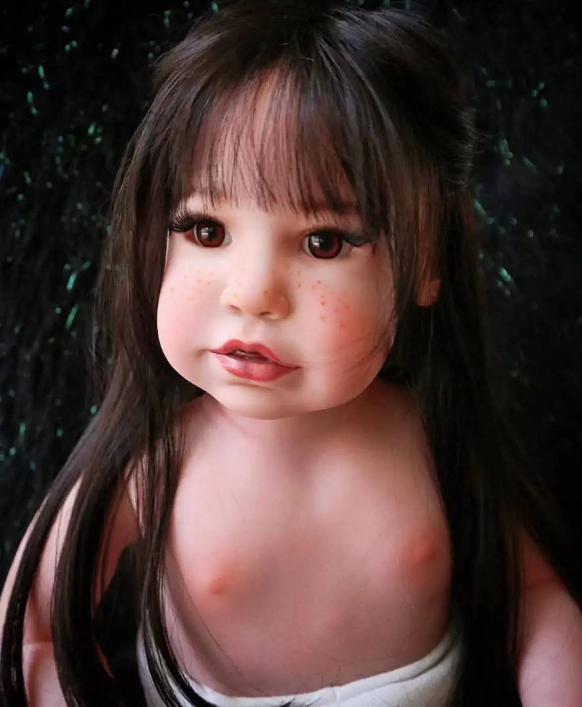 FBBD Customized Limited Supply 28inch Reborn Baby Linh Painted Kit With Cloth Body With Connectors Made By Artist0