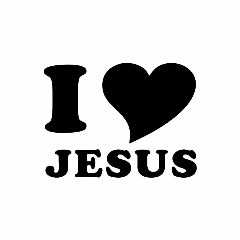 Автомобильные наклейки I LOVE JESUS HEART Christian Religion, ПВХ, Автомобильные украшения, аксессуары, наклейки, водонепроницаемые, черный/белый, 13 см * 10 см