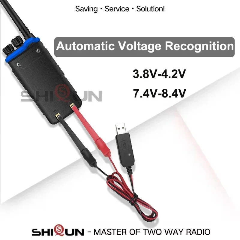 Quansheng-UVK5 USB Power Supply Charger Cable, UV-K58 Walkie Talkie, Rádios universais, Conector de carregamento USB, Clipe Dispositivo de carregamento
