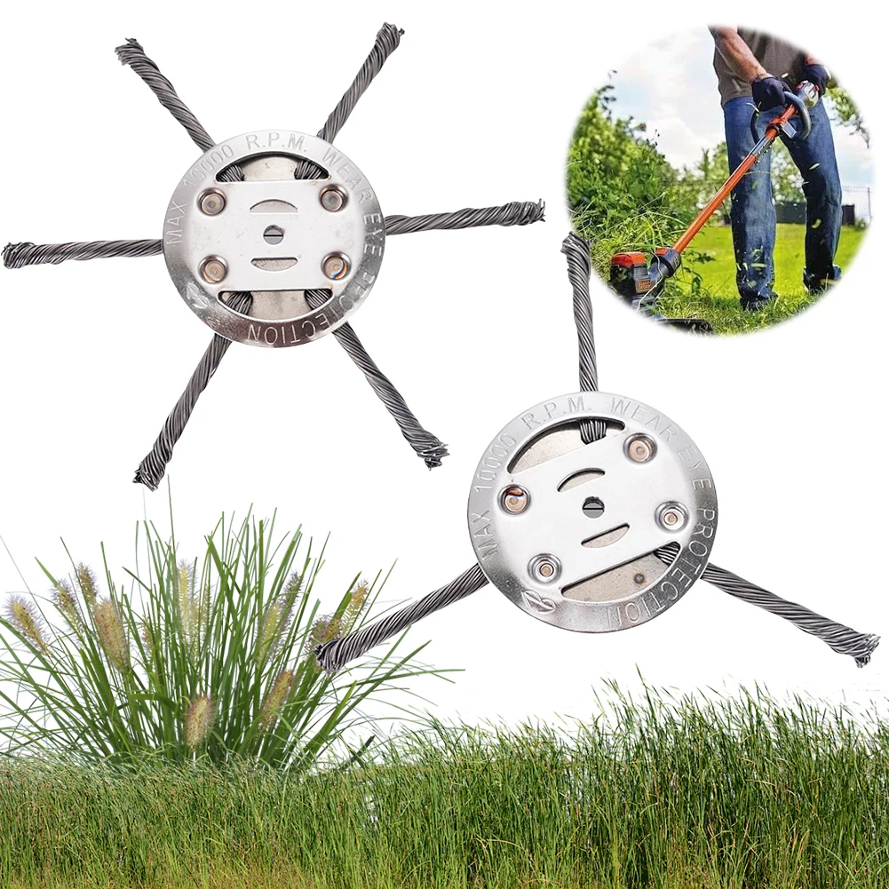

6/8 Inch Moss Rust Lawn Mower Grass Trimmer Disc Weed Universal Weed Brush Head Steel Wire Wheel Grass Trimmer Head Weed Remover