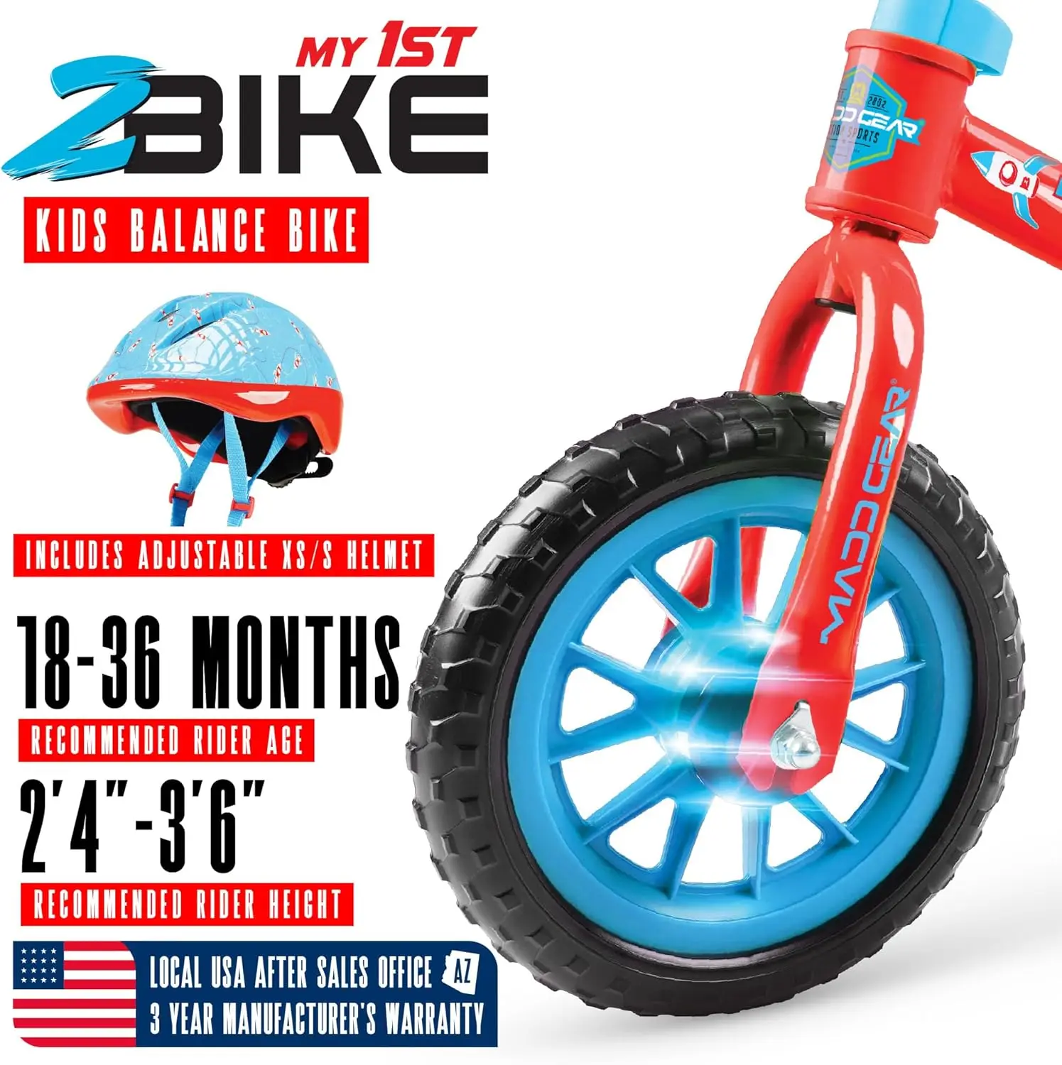 จักรยานทรงตัวสำหรับเด็กวัยหัดเดิน-18เดือนถึง4ปี-ไม่มีแป้นเหยียบน้ำหนักเบาสำหรับฝึกจักรยาน-ปรับที่นั่งได้และการบำรุงรักษาฟรี