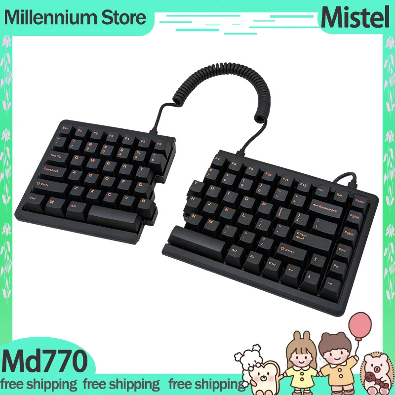 Baroccomistel Md770 Split Mechanical Keyboard Wired Mistel Keyboard Rgb Gasket Keycaps PBT Customized FPS Gaming Keyboard Gifts