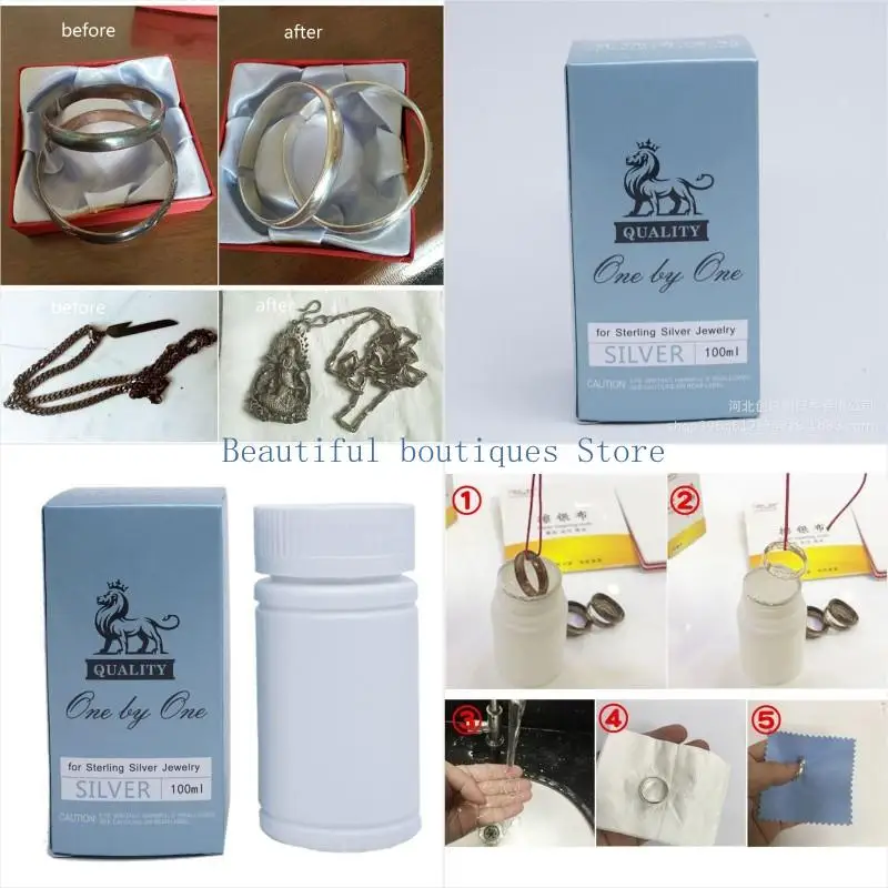 

U4LF Gentle Jewelry Cleaner Solution Gold Silver Fine & Fashion Jewelry Cleaning