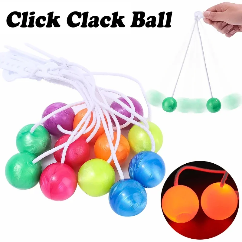 P11 Anxiety Relieve Click Clack Clackers Balls Glowing Decompression Toys for Kids Adults Creative Antistress Luminous Balls Toy