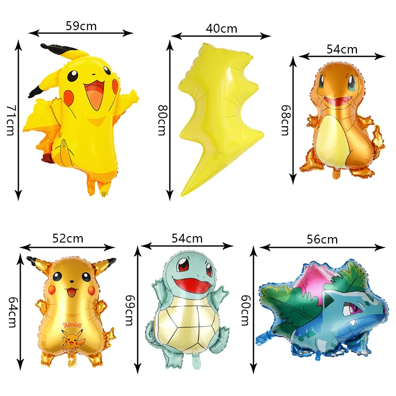 Pokemon Birthday Party Decoration New Lightning Pikachu Balloon For Kids Event Supplies Disposable Tableware Banner Backdrop