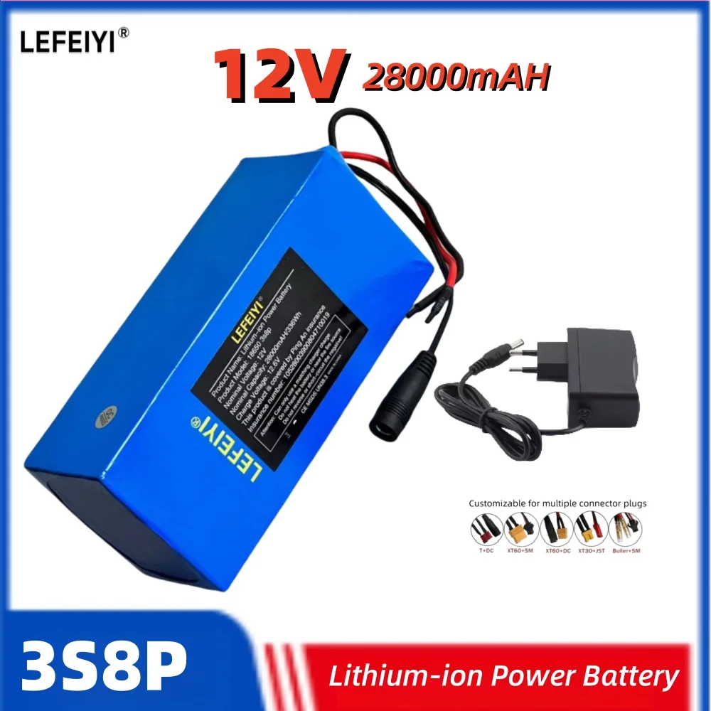 

12V 3S8P 28h high-capacity lithium-ion battery pack, used for outdoor energy storage such as golf carts and electric tricycles