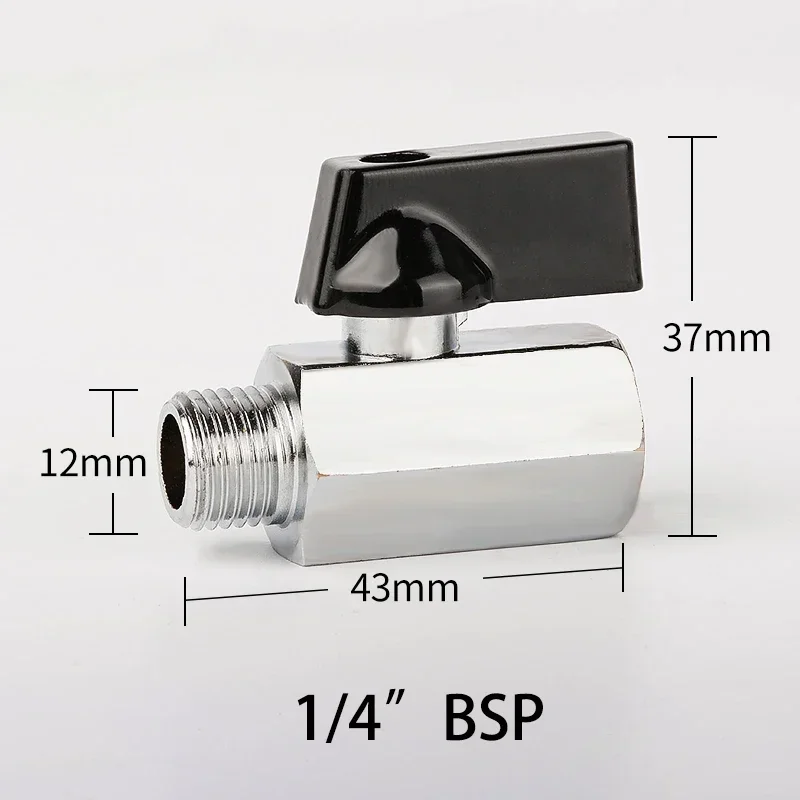 Threaded Mini Brass Ball Valve BSP Male To Female Air Compressor Water Gas Oil Shut Off Valve