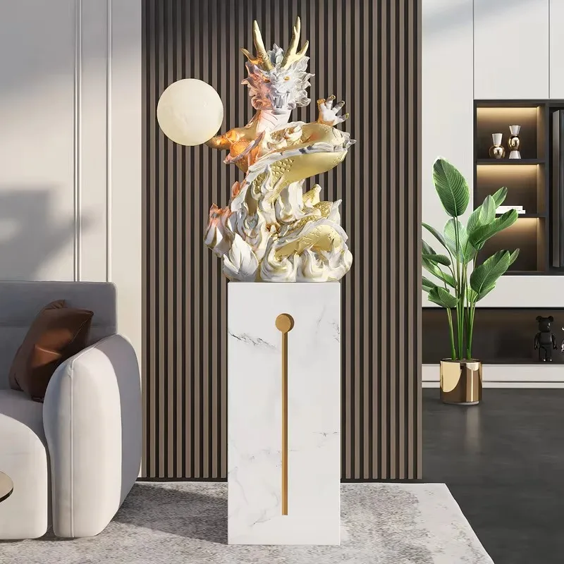 Light Luxury Zodiac Panlong Led Ornaments Living Room Office High-Grade Decorations Bogu Shelf Bookcase Porch Crafts Gifts