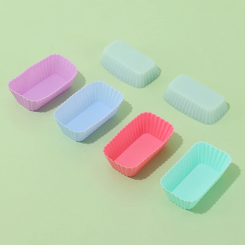 1/4pcs Silicone Rectangular Reusable Cake Molds Jelly Baking Mould Cupcake Maker Muffin Cup Kitchen Pastry Tool