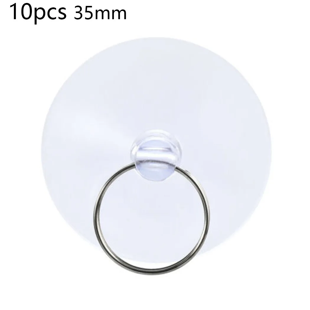 Useful High Quality Hot New Suction Cups Tile 45mm Bathroom Clear Hanging Hook PVC Pads Plastic With Ring 25mm