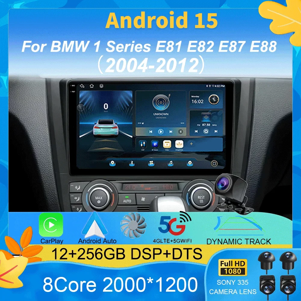 

Car Radio Android 15 For BMW 1 Series E81 E82 E87 E88 2004 - 2012 Carplay Multimedia Video Player Serero Auto No 2Din DVD