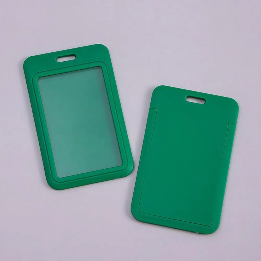 1PC Sliding Card Cover ID Name Badge Holder Pass Bus Work Card Cover Chest Pocket Students Card Holder Badge image 6