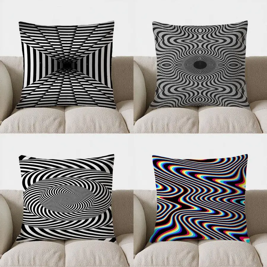 

Home Decor Abstract Black and White Pillow Pattern Cushion Cover Suitable for Sofa Bedroom Car Pillow Cover