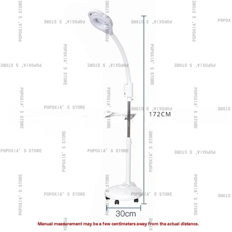 

LED Beauty Cold Light Lamp 16x Magnifying Glass Manicure Tattoo Shadowless Rotating Dimming Eye Protection Floor