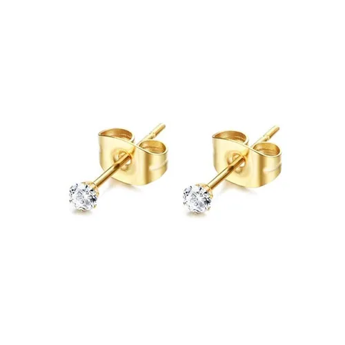 Women's Stainless Steel Stud Earrings, Gold/Silver