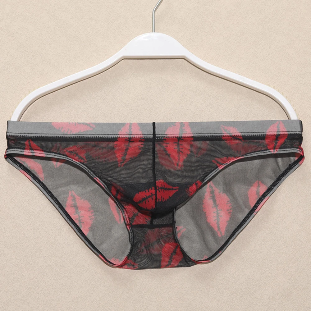 

Fashion Men Brief Panties Daily Lingerie Low Rise M-3XL Male Mesh Pouch See-Through Sexy Sheer Soft Underpants