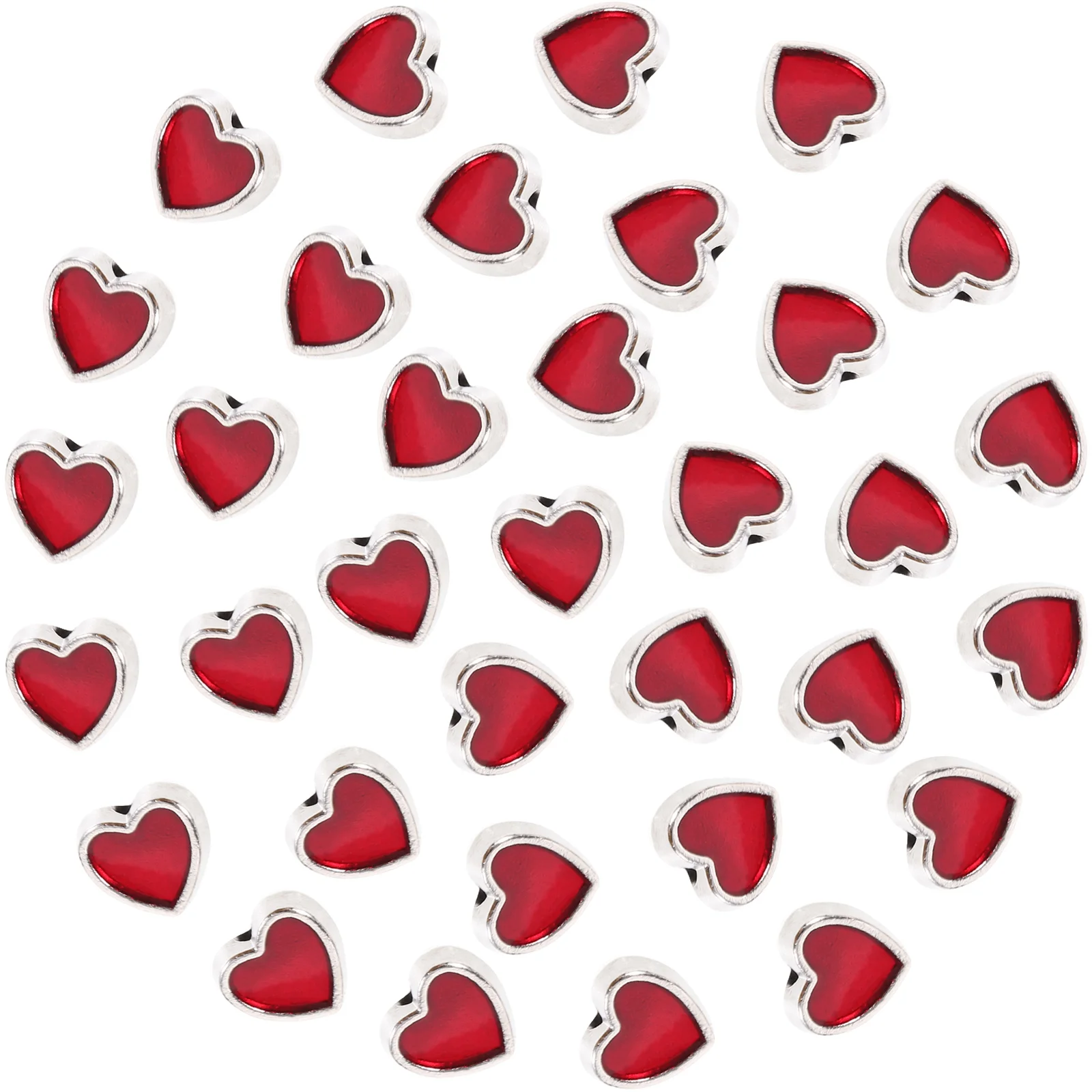

100Pcs Heart Spacer Beads Durable Alloy DIY Jewelry Making Kit Beads for Necklace Bracelet Craft Accessories Beading Kits