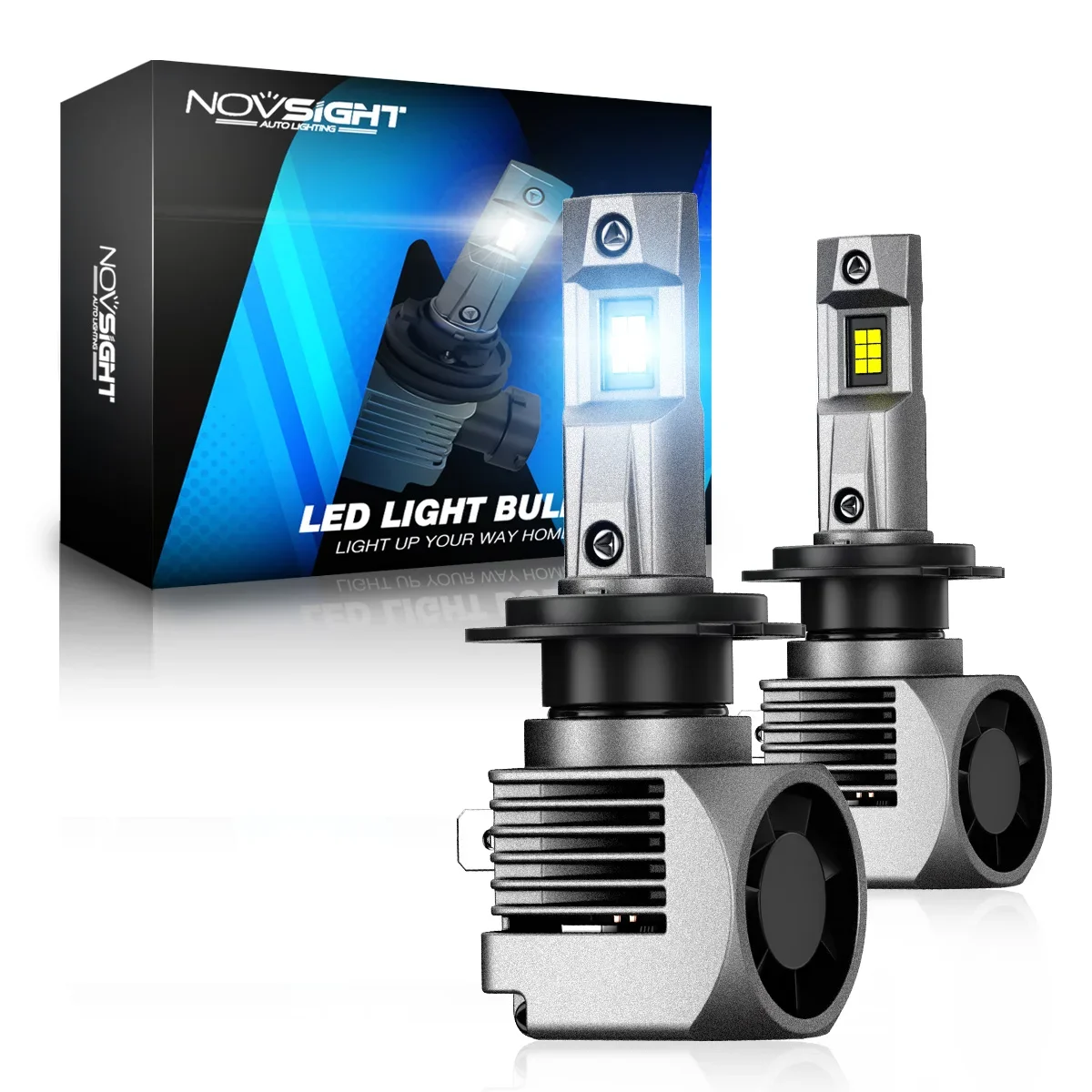 NOVSIGHT H7 Mini LED Car Lamps H11 H8 H9 9005 HB3 9006 HB4 H1 H3 6500K White Super Bright Car Headlight Bulbs with Fan Headlamp