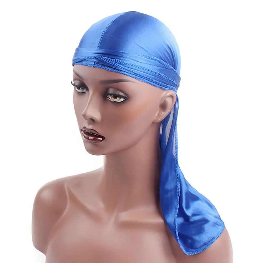 Men Women Bandana Silk Durag Turban Hijab Pirate Hat Cancer Head Scarf Chemo Cap Pre-Tied Headwrap