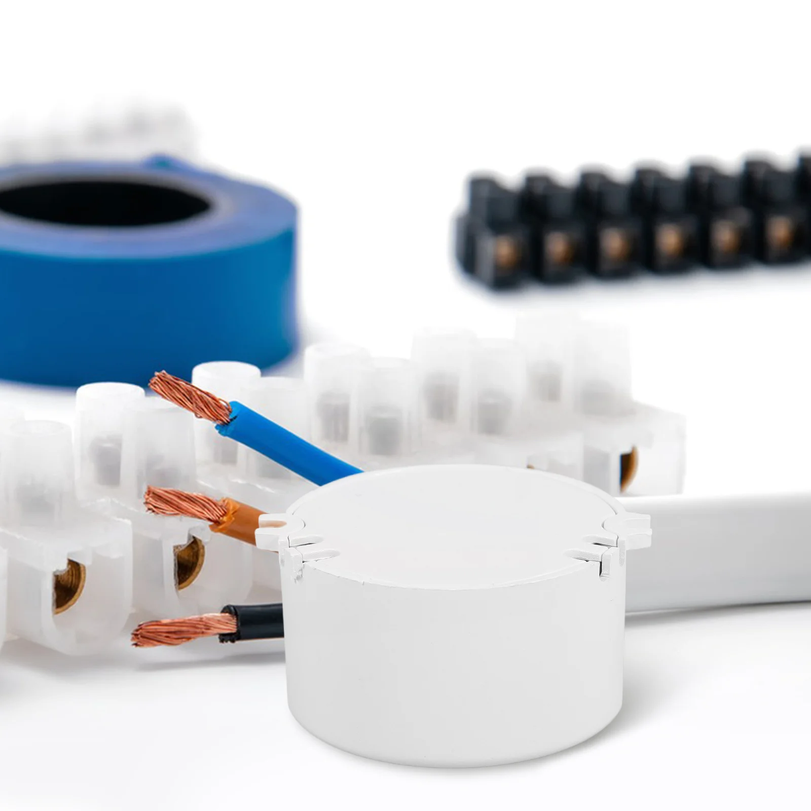 10Pcs Plastic Circular Box Miniature Round Control Case Compact Small Electrical Box Indoor Outdoor Use Small Round Plastic Case