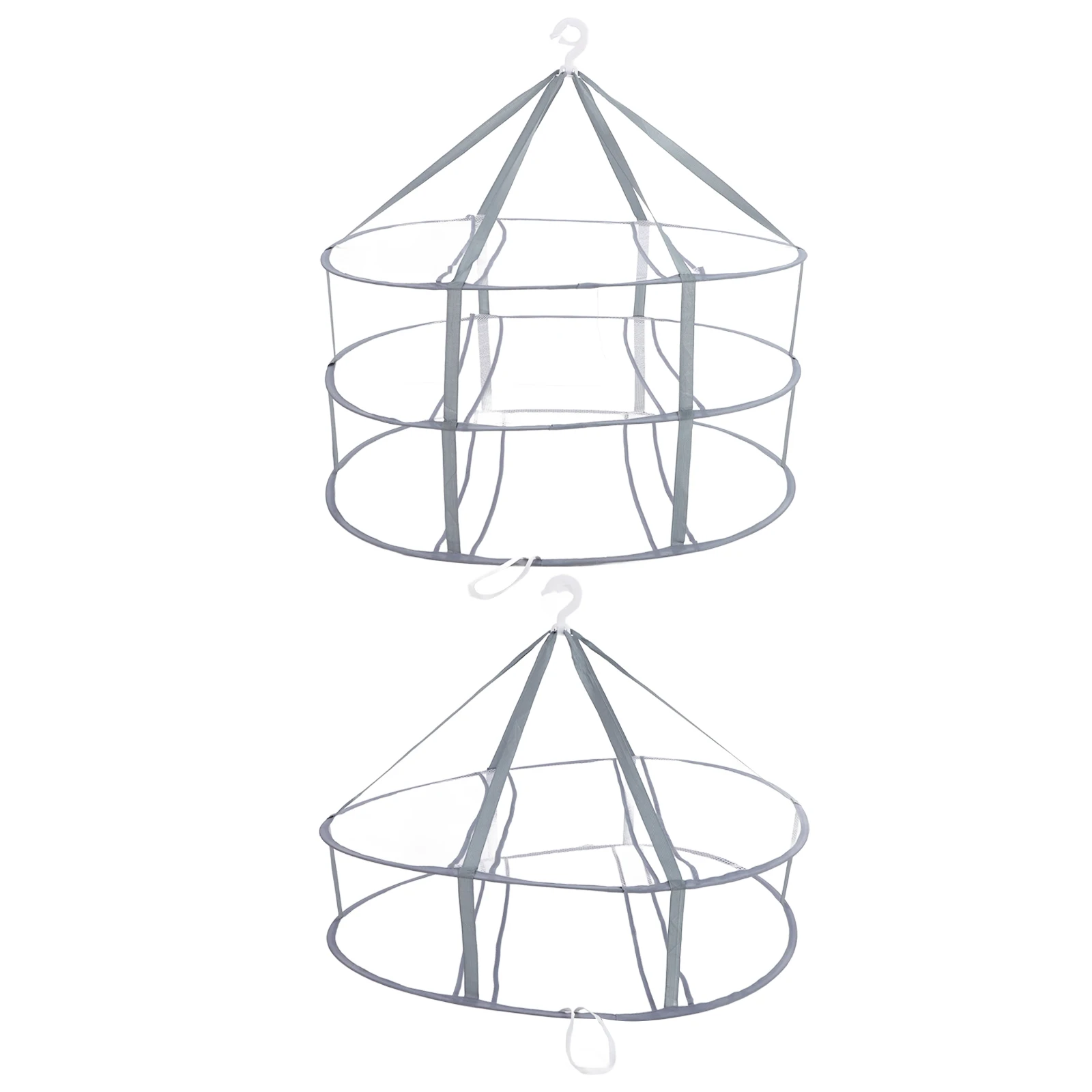 

2pcs Folding Drying Rack Clothes Mesh Sweater Underwear 2- -Tier Foldable Laundry Rack Balcony Outdoor Windproof