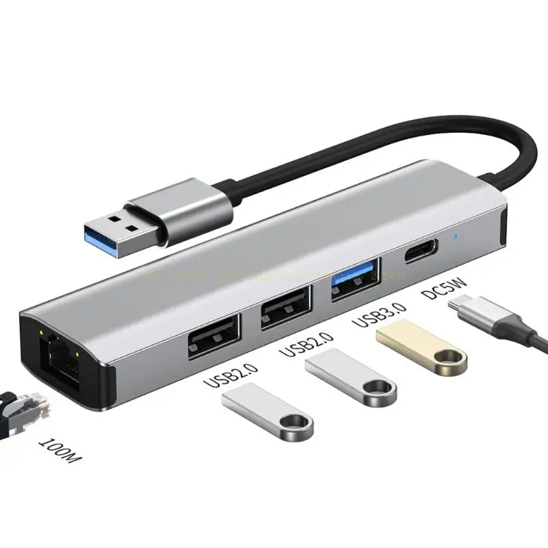 RJ45 100Mbps/1000Mbps Ethernet Hub com estação docking USB3.0 USB2.0