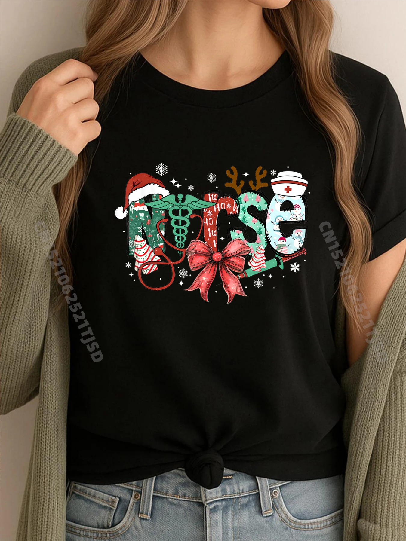 

Милая кокетка с бантом, рождественская шляпа медсестры, Санта-Клауса, белая футболка для медсестер, женские роскошные брендовые мужские топы, футболки в винтажном стиле