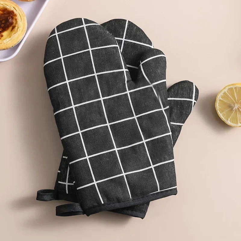 

2 Pieces Oven Baking Gloves Thick Heat Resistant Microwave Oven Gloves Anti-scalding Printed Gloves Kitchen Baking Oven Gloves